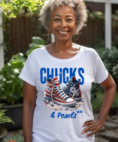 2024 Blue Chucks and Pearls T-shirt