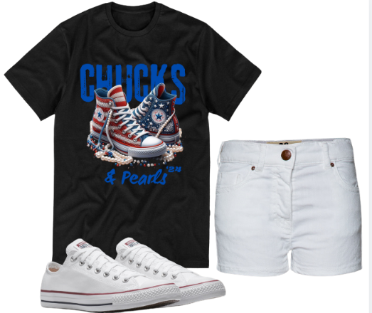 2024 Blue Chucks and Pearls T-shirt