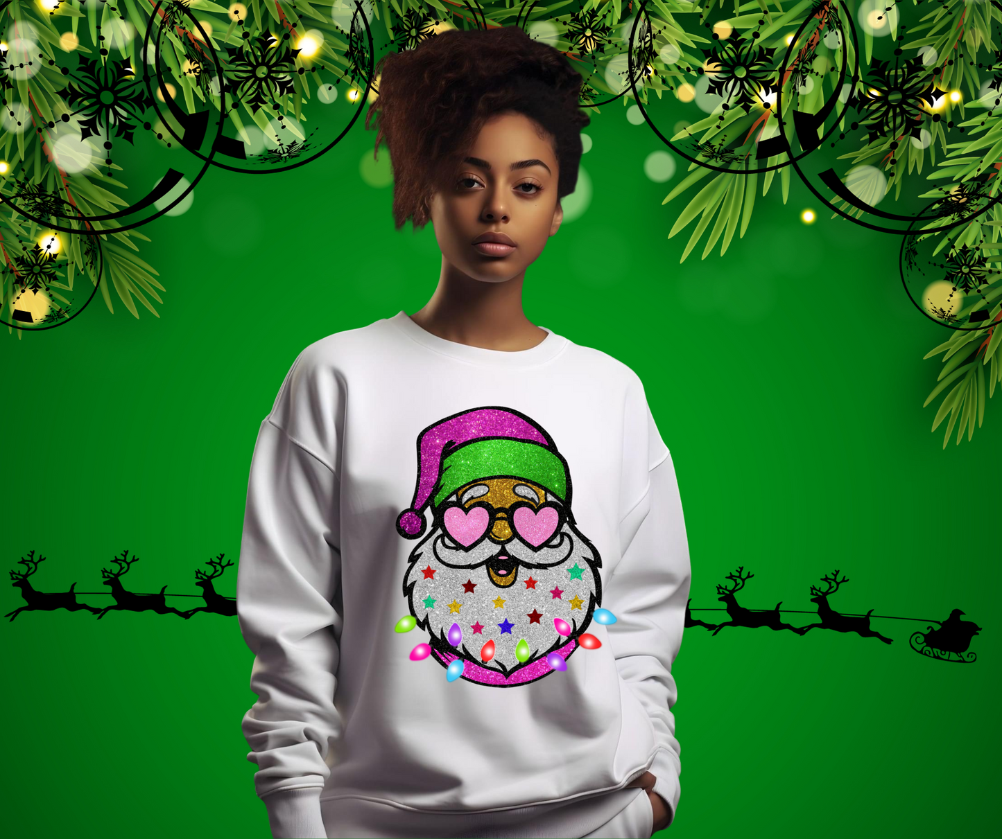 Glitter and Glow Sparkling Santa Sweatshirt