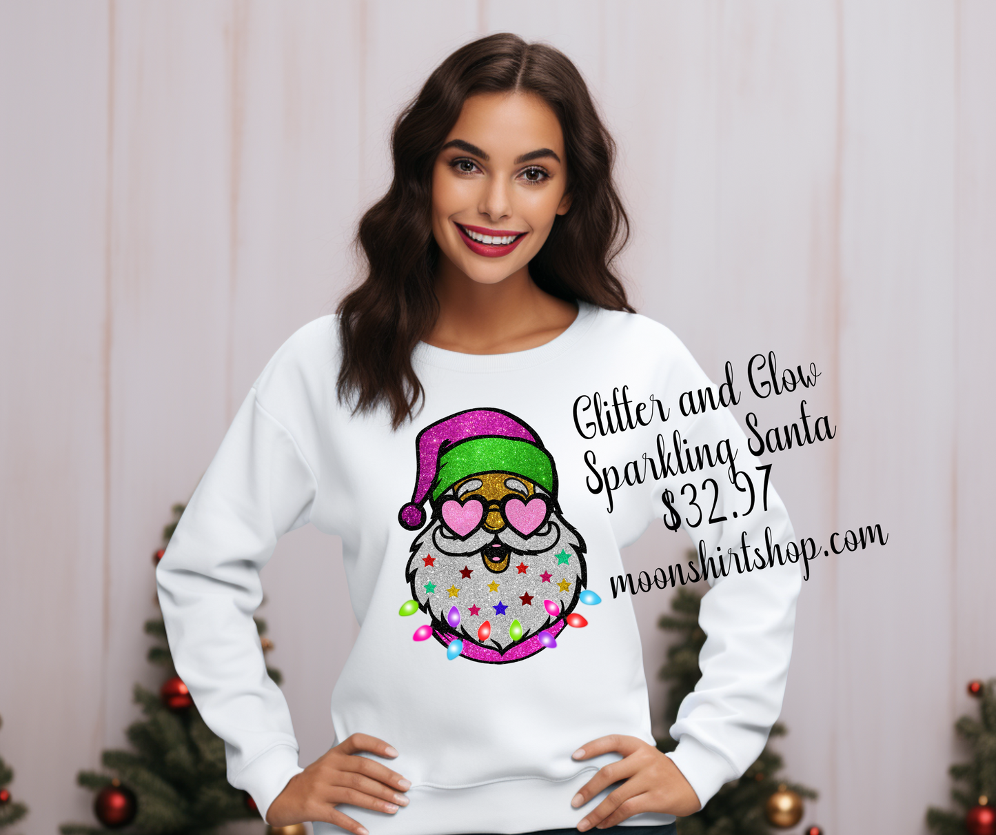 Glitter and Glow Sparkling Santa Sweatshirt