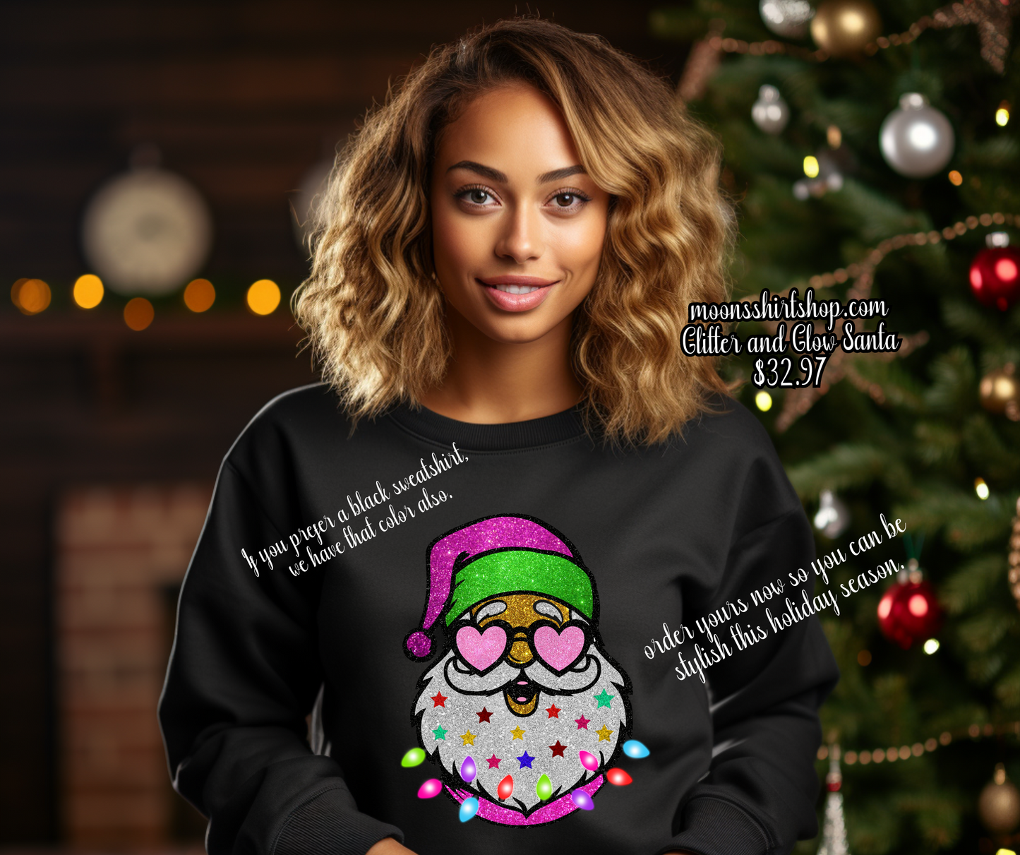 Glitter and Glow Sparkling Santa Sweatshirt