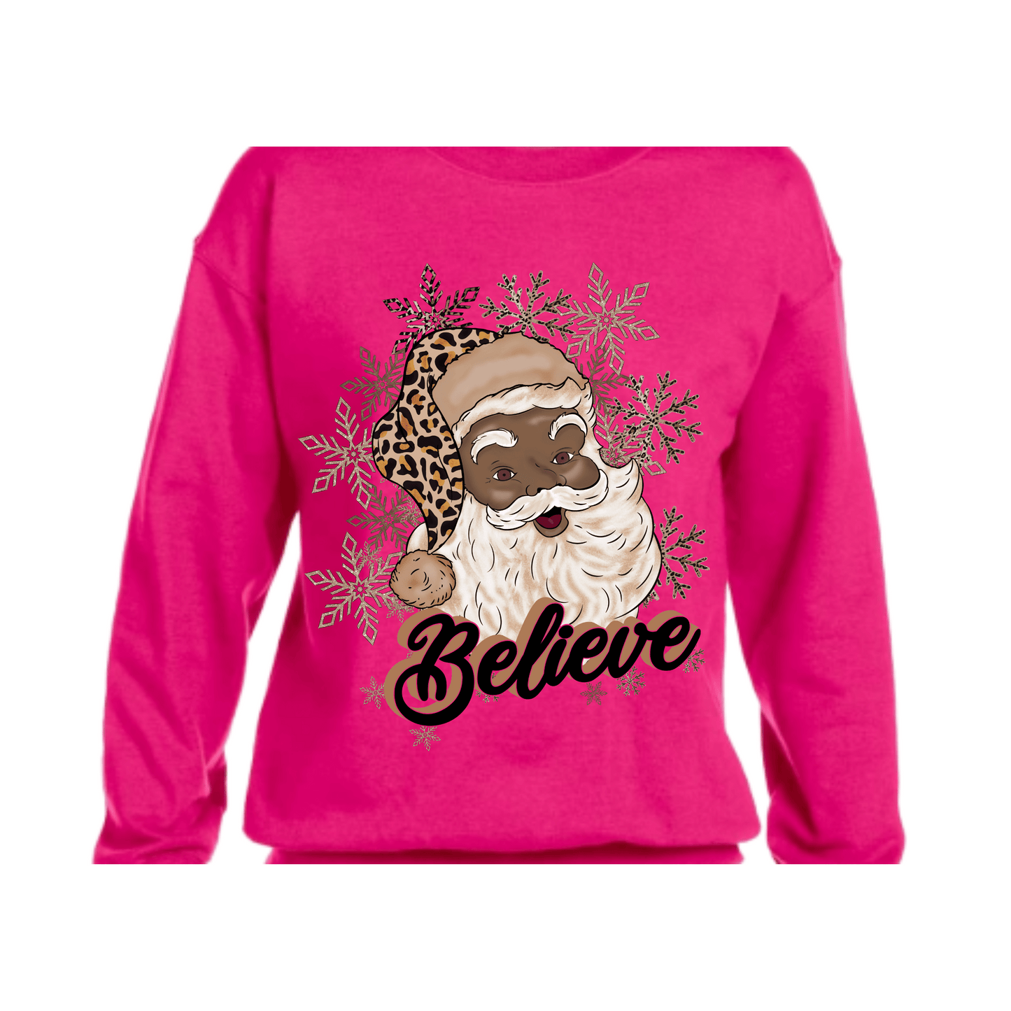 Leopard Print Santa Sweatshirt