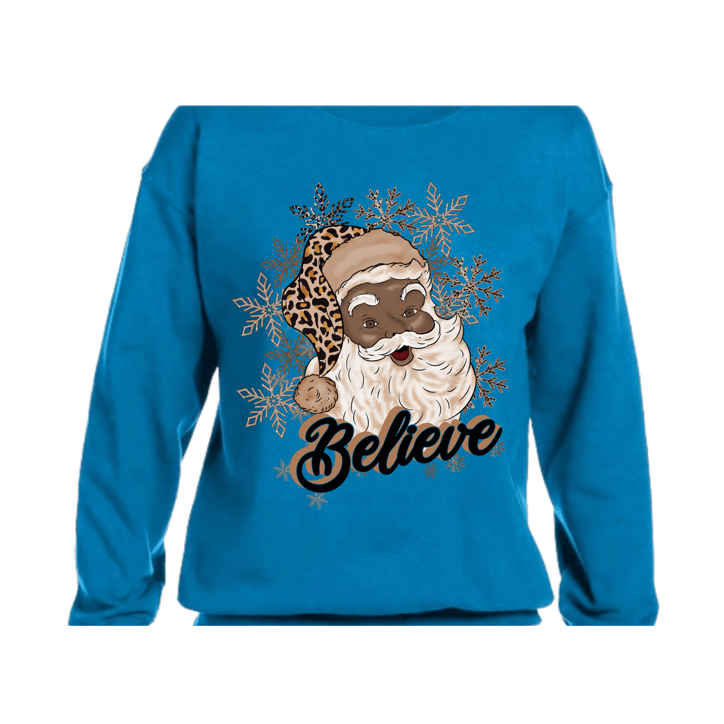 Leopard Print Santa Sweatshirt