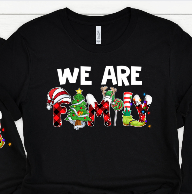 We are Family Christmas t-shirt