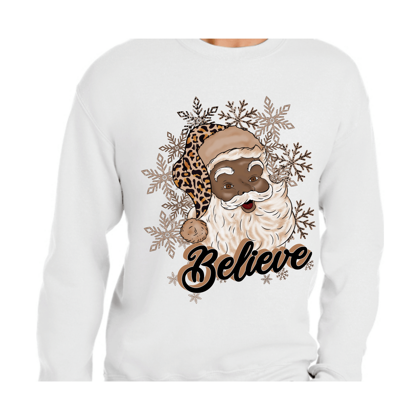 Leopard Print Santa Sweatshirt