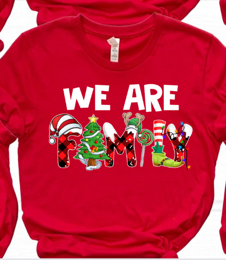 We are Family Christmas t-shirt