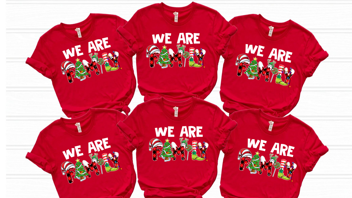 We are Family Christmas t-shirt