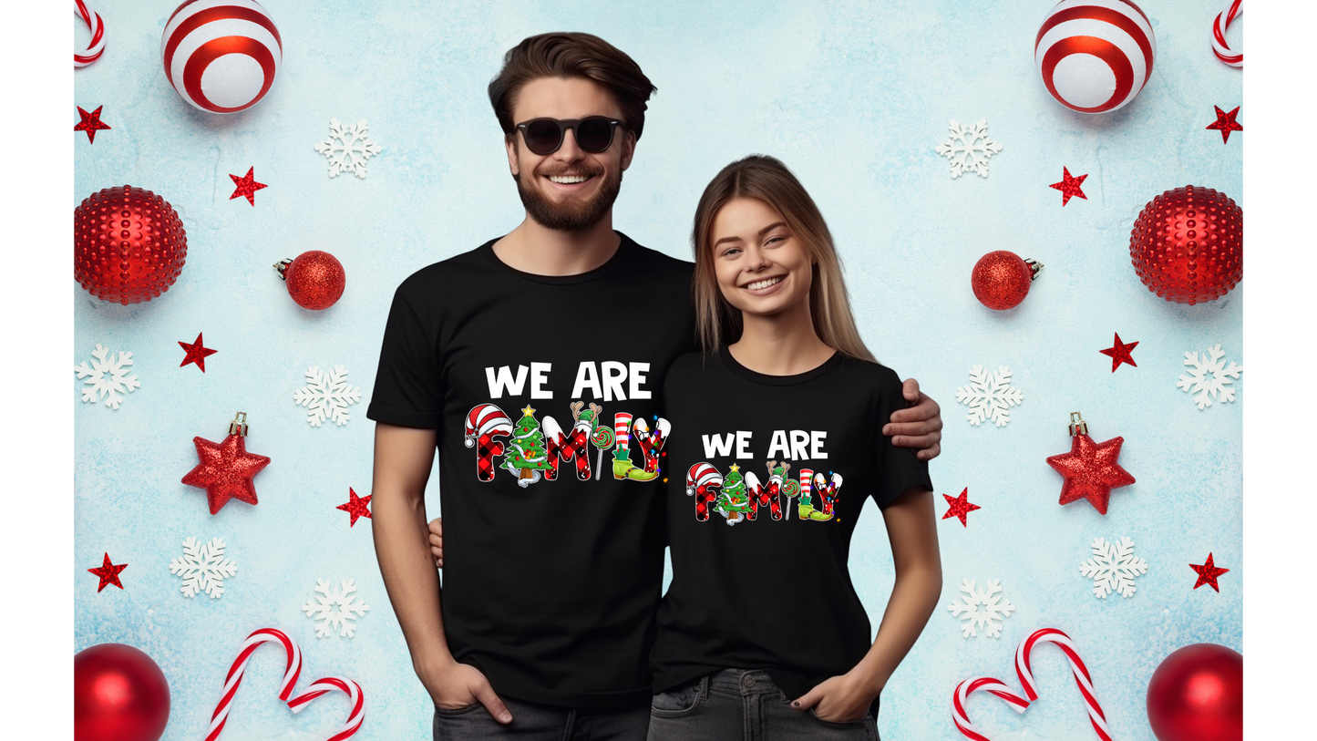 We are Family Christmas t-shirt