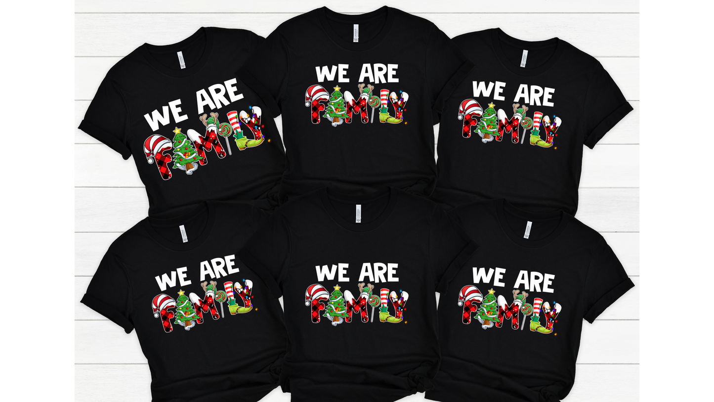 We are Family Christmas t-shirt