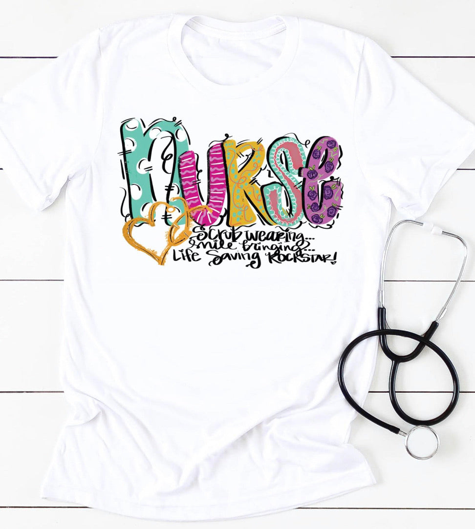 Nurse Colorful T-shirt for Men and Women