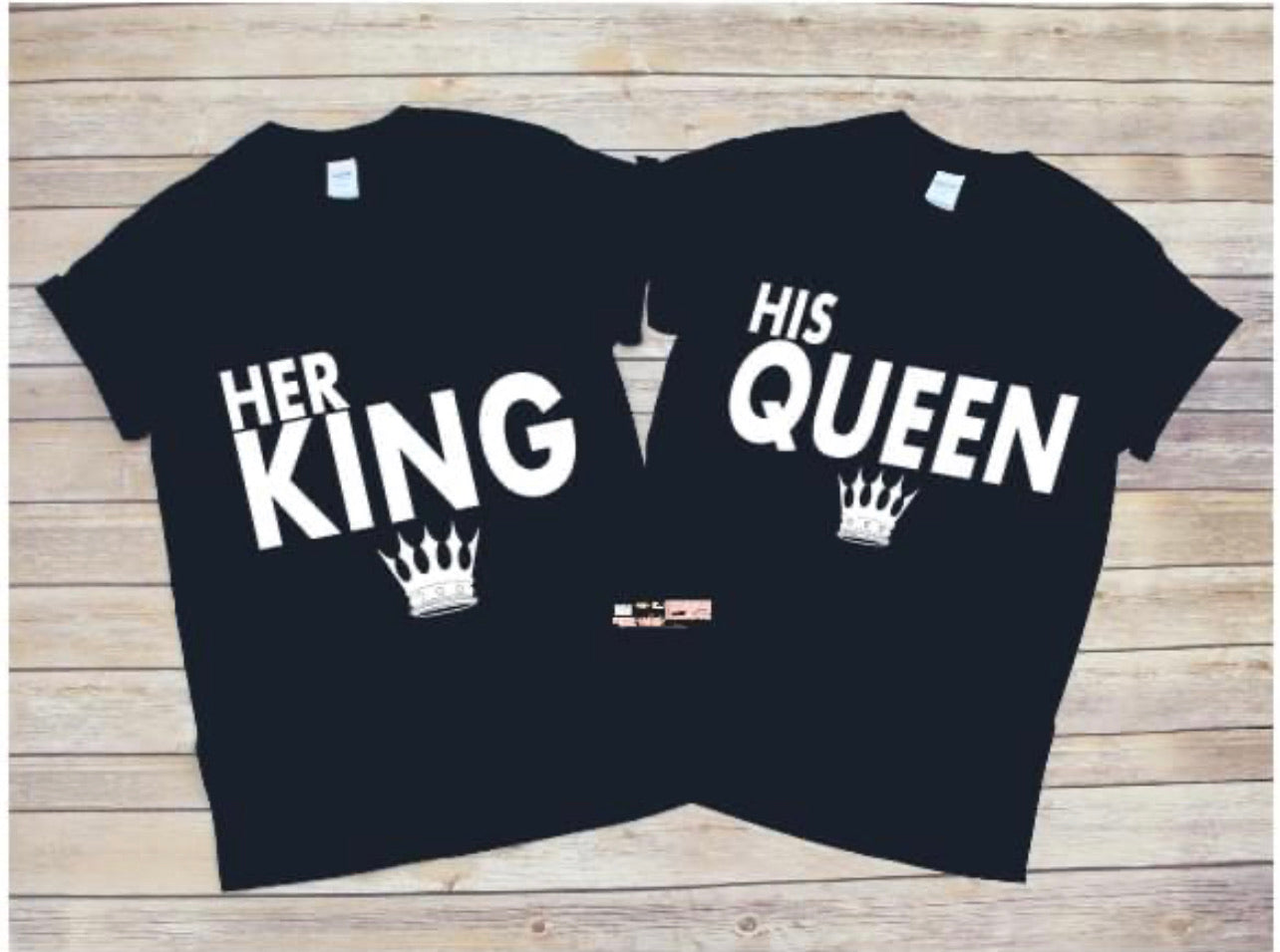 Her King/His Queen Couples T shirts